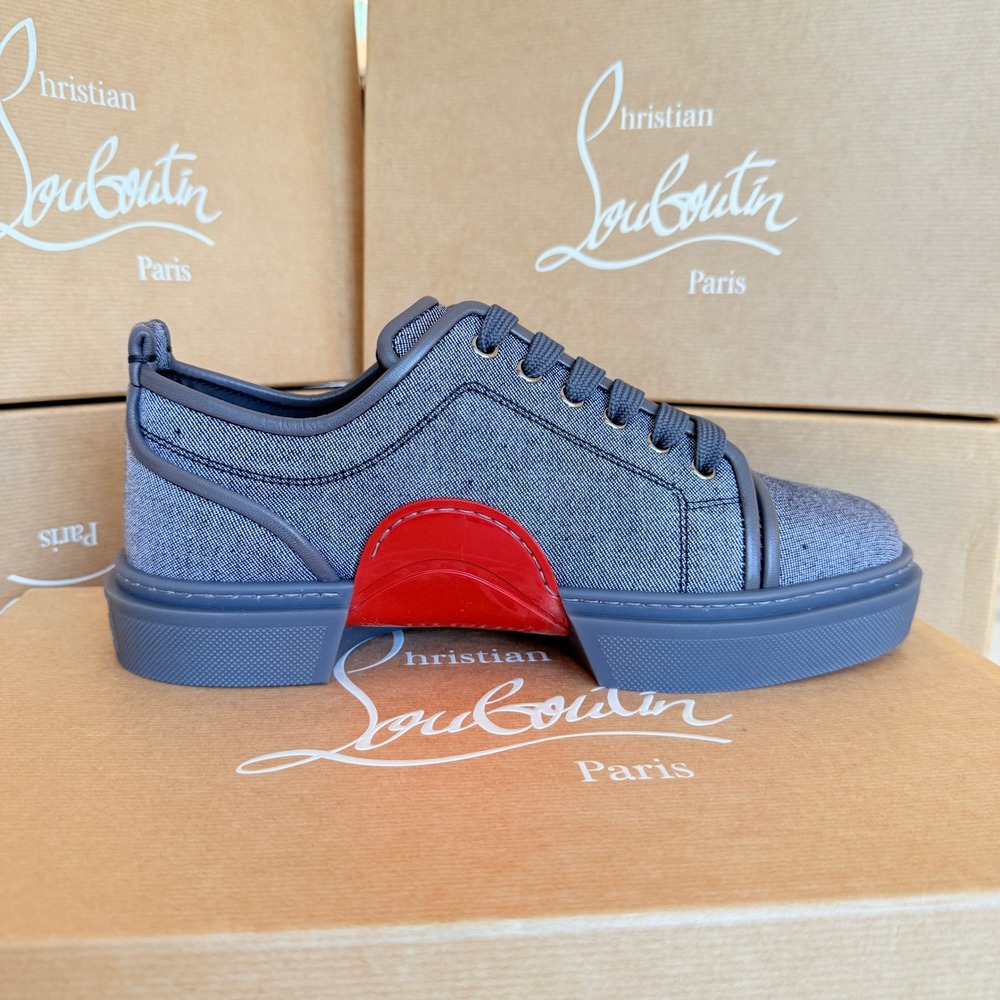 Christian Louboutin 3230710 Men's Linen Adolon Junior Sneaker, Sizes 43